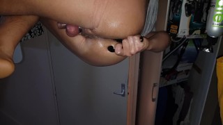 anal pleasure using big dildo and try to fist my hole