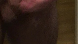 Big thick cock massive monster cumshot into mirror