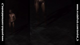 Andrei B Nightime Outdoor Oily Jerk Off