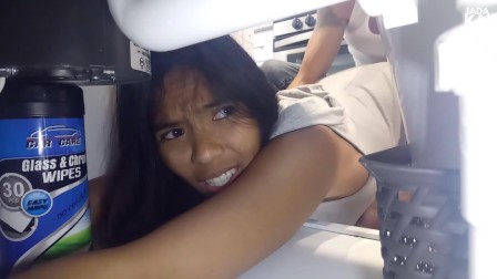 asian Girl Gets Stuck and Fucked