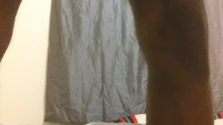 Tat's Pink Shirt And bikini Male black undies.. Cumshot