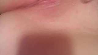 Oiling up my pussy before I get out the toys