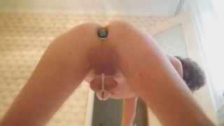 Cute Teen Plays With His Ass - Hard Anal Fuck With Dildo and Butt Plug