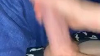 Nice little cum shot hits my face