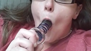 Dildo in wet pussy