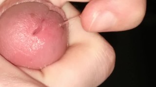 Hands-free precum, finishing on myself