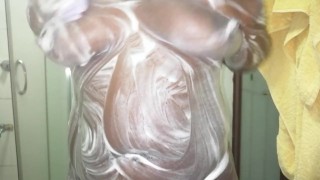 Real African Stepmom washing her DIRTY VAGINA