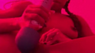 Wand Masturbation - gotta be quiet.