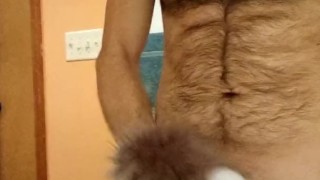 Getting off in a deer partial fursuit.