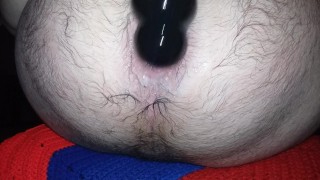 A hairy boy and his buttplug