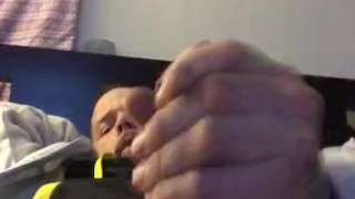 Long stroke n big cock cums all over me