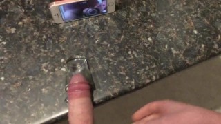 Cumming in a Shot Glass! Spilled Out Sorry :(
