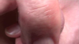 close up glans massage with fingertip