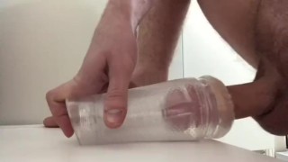 Fucking Clear Fleshlight with Sloppy Creampie