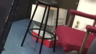 Playing with my hard dick at work