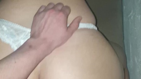 Perfect ass in white thong pounding hard POV