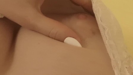 POV sexy teen masturbating and get creamy orgasm amateur homemade lingerie
