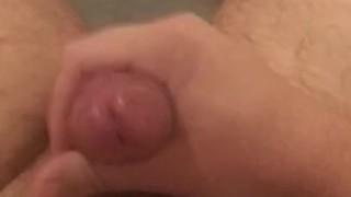 Teen cums while taking a bath