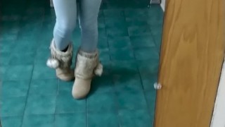 Showing off in a Public Bathroom Before Pissing. Almost Got Walked in On.
