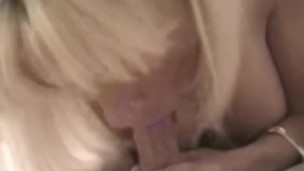 Big tit blonde amateur wife sucking a hard cock in POV