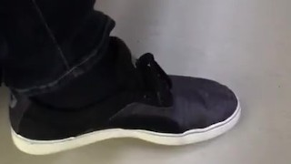 Male Puma and Black Socks Shoeplay at work