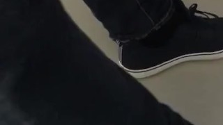 Male Adidas and Black Socks Shoeplay at work