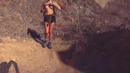 Topless hiking and mouthfull'o'cum in death valley (LAS VEGAS TRIP PART 2)