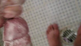 Big Mexican dick with soap. Masturbating during shower