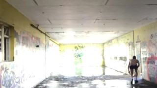 Abandoned Building JERK OFF ** Ripped Underwear **