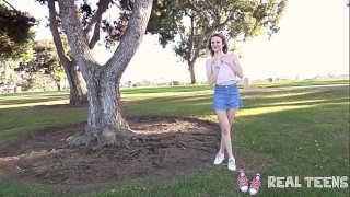 Real Teens - Addee Kate's tight teen pussy gets fucked POV style