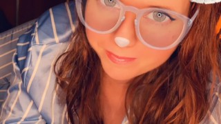 Snapchat Smiling Redhead in Glasses Sucking Cock till CIM POV
