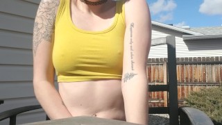Playing with myself outside