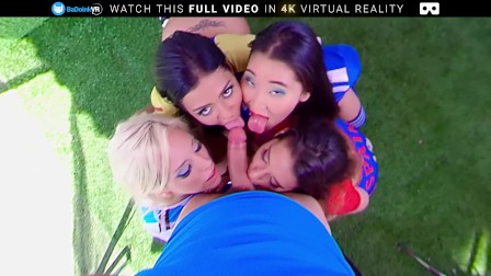 BaDoink VR POV Group Orgy With Four Horny Soccer Sluts After Winning Goal