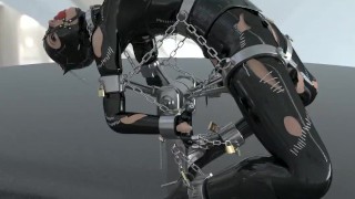 Catwoman latex suit with tight metal bondage [3DViewer Promo]