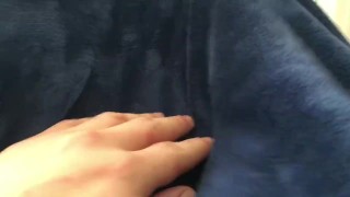 Small uncut cock morning wood jerk off close up cumshot foreskin feet play