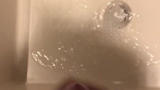 Blasting a load on hotel mirror
