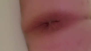 Amateur ts crossdresser fucks boy pussy with butplug and dildo for creampie