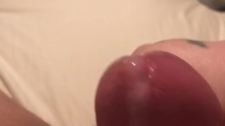 Greased up cock creamy jerkoff cumshot
