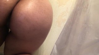 Busty Latina Masturbates in Shower