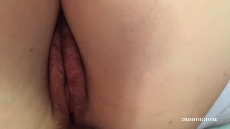 Babe with hairy pussy get a big cock inside her tight wet pussy