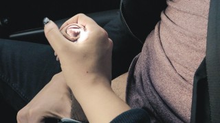 Teasing Him In The Car Made His Cock Explode - 4K