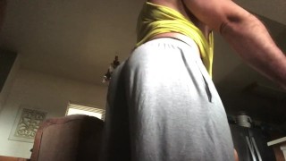 Thick Bubble Butt Muscle Ass Cakes in Gray Shorts