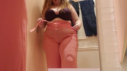 bbw redhead masturbating in Forever 21 changing room