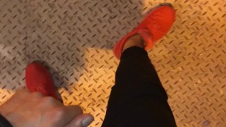 PISSING on a CAR with a HARDON ** HOT **