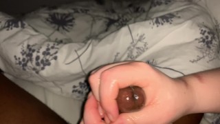 Hand job massive Cumshot: his cock drooled like imbecile as I jerk him. P1