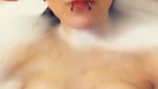 Deep fingering in the bath