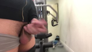 Very ROUGH HANDJOB at the GYM