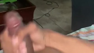 pre cumshot stroking