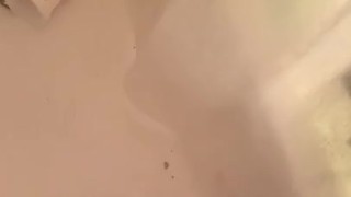 Uncut jackoff in the shower