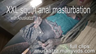 XXL SQUIRT skinny tattoo dread girl teen anal ass to mouth pussy orgasm